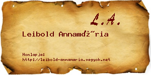 Leibold Annamária névjegykártya